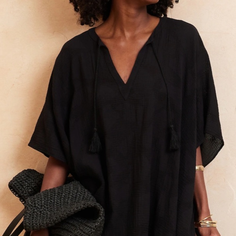 NWT Banana Republic 100% cotton oversized Beach coverups ONLY BLUE LEFT - Picture 3 of 5